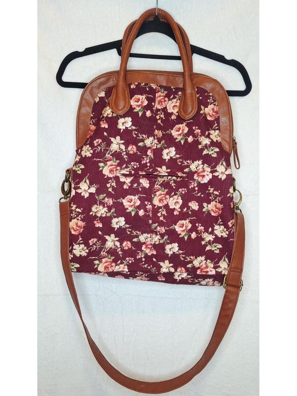 Steven Madden Lisenkoye Floral Corduroy Satchel Crossbody Bag Tote RN 102618